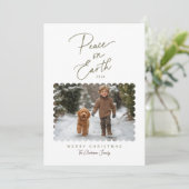 Peace on Earthスクリプトモダンミニマル写真 シーズンカード (スタンド正面)