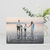 Peace On Earthスクリプト宗教的なクリスマスフォト シーズンカード (スタンド正面)