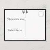 Peace on Earthスクリプト白黒ホリデーポストカード シーズンポストカード (裏面)