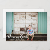 Peace on Earthタイポグラフィ写真クリスマスカード シーズンカード (正面/裏面)