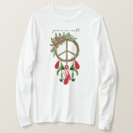 Peace On Earthドリームキャッチャーのクリスマスシャツ Tシャツ