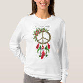 Peace On Earthドリームキャッチャーのクリスマスシャツ Tシャツ (正面)
