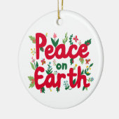 PEACE ON EARTHハンドドローカスタムド セラミックオーナメント (左)
