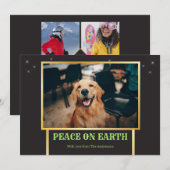 Peace on Earthフェスティバルおもしろいモダンクリスマスフォト シーズンカード (正面/裏面)