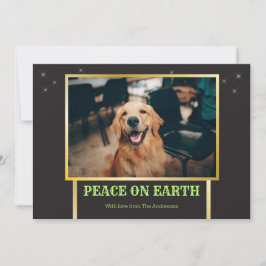 Peace on Earthフェスティバルおもしろいモダンクリスマスフォト シーズンカード
