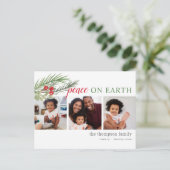 Peace on Earthフェスティバルクリスマスグリーンの写真 シーズンポストカード (スタンド正面)