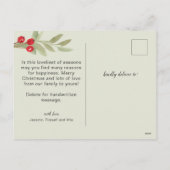 Peace on Earthフェスティバルクリスマスグリーンの写真 シーズンポストカード (裏面)