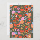 Peace on Earthフローラフォークアートグリーンフォト シーズンカード (裏面)