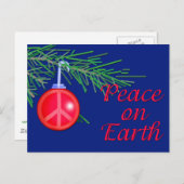 Peace on Earthホリデーカードとポストカード シーズンポストカード (正面/裏面)