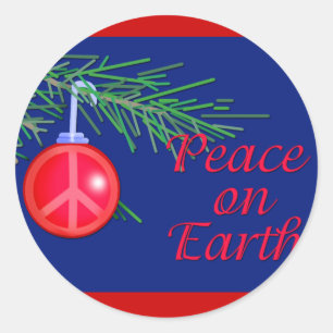Peace on Earthホリデーカードとポストカード ラウンドシール