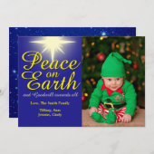Peace on Earthホリデーフォトカード シーズンカード (正面/裏面)