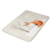 Peace on Earthミニマルキツネ鳥かわいい動物 バスマット (アングル)