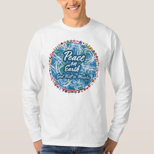 Peace on Earthメンズシャツ Tシャツ (正面)