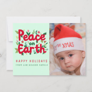 PEACE ON EARTH写真カスタムクリスマスカード カード