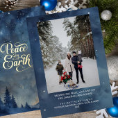 Peace on Earth写真カスタムクリスマス 箔シーズンカード