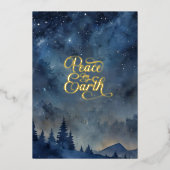Peace on Earth写真カスタムクリスマス 箔シーズンカード (正面)