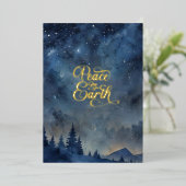 Peace on Earth写真カスタムクリスマス 箔シーズンカード (立ち正面)