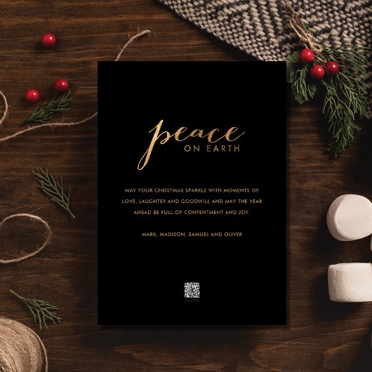 Peace on Earth家族写真クリスマス シーズンカード