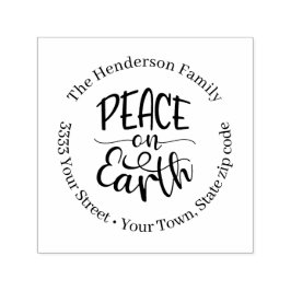 Peace on Earth差出人住所自己スタンプ セルフインキングスタンプ