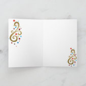 Peace on Earth引用文と金ゴールドクリスマスツリー シーズンカード (内部)