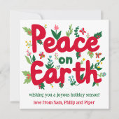 PEACE ON EARTH手描きカスタム写真 シーズンカード (正面)