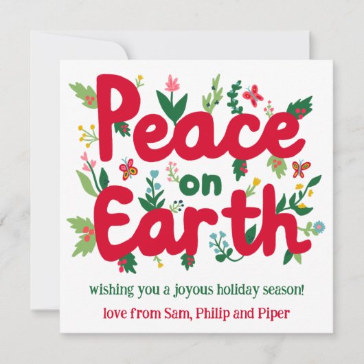 PEACE ON EARTH手描きカスタム写真 シーズンカード (正面)
