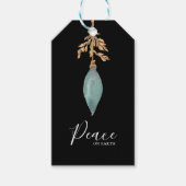 Peace on Earth手絵を描ターコイズ水彩 ギフトタグ (正面)