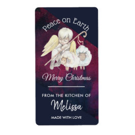 Peace on Earth牧歌的なクリスマスキッチン ラベル