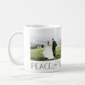 Peace On Earth編集可能カラーカスタムフォトマググ コーヒーマグカップ (左)