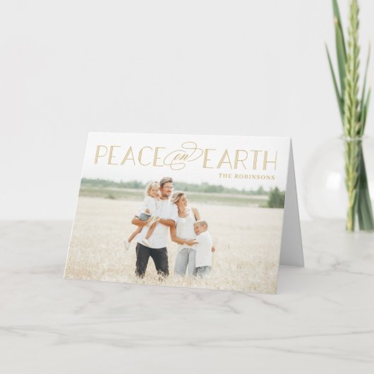 Peace on Earth編集可能カラーホリデーフォトカード シーズンカード (正面)