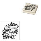 Peace on Earth自然愛好家の花 ラバースタンプ (押印)