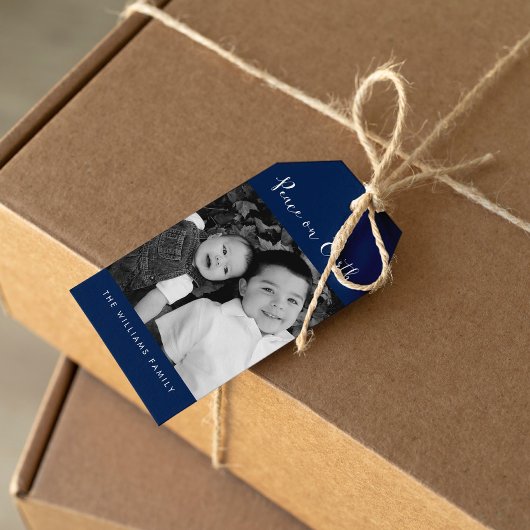 「Peace on Earth」フォトホリデー ギフトタグ