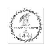PEACE ON EARTH 天使の祈り キリスト教 クリスマス ラバースタンプ (インプリント)