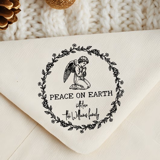 PEACE ON EARTH 天使の祈り キリスト教 クリスマス ラバースタンプ