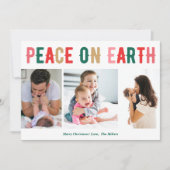 Peace on Earth 3フォトファミリークリスマスモダン(Peace on Earth) シーズンカード (正面)