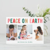Peace on Earth 3フォトファミリークリスマスモダン(Peace on Earth) シーズンカード (スタンド正面)