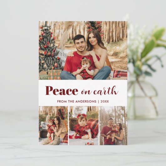 Peace on Earth 5家族写真クリスマスシンプル2018 シーズンカード (スタンド正面)