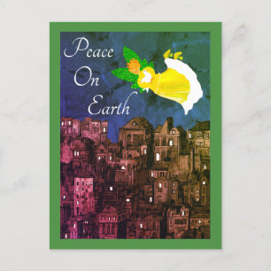 Peace on Earth AngelとDove Flat Card シーズンポストカード
