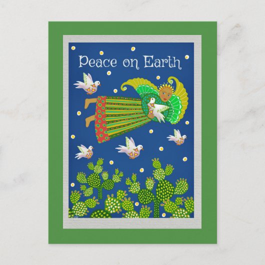 Peace on Earth AngelとDoves Greeting Card ポストカード (正面)