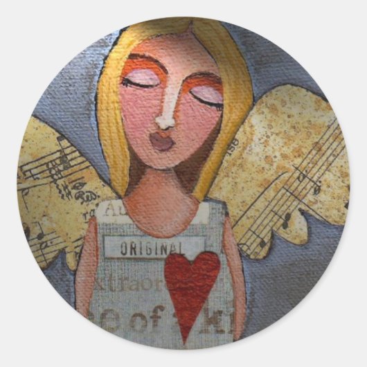 Peace on Earth Angel – クリスマスシール ラウンドシール (正面)