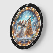 Peace on Earth Angel」 – 天国のクリスマス ラージ壁時計 (傾斜)