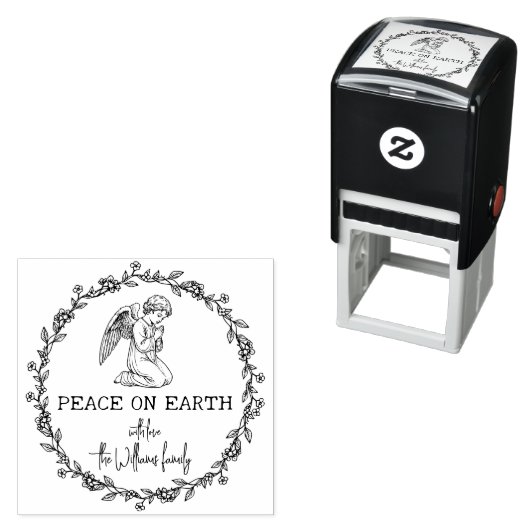 PEACE ON EARTH Angel in Christian Christmas祈りの言葉 セルフインキングスタンプ (インサイチュ)