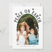 Peace On Earth Arch写真ホワイトクリスマス シーズンカード (正面)