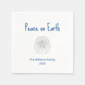 Peace on Earth Beach Sand Dollar Christmas Party スタンダードカクテルナプキン (正面)