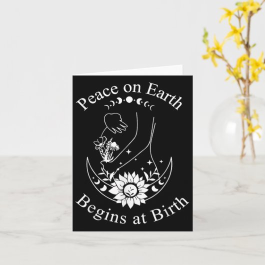 Peace On Earth Begins At Birth Doula Midwife  カード (黄色い花)