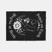 Peace On Earth Begins At Birth Doula Midwife  フリースブランケット (正面(横))