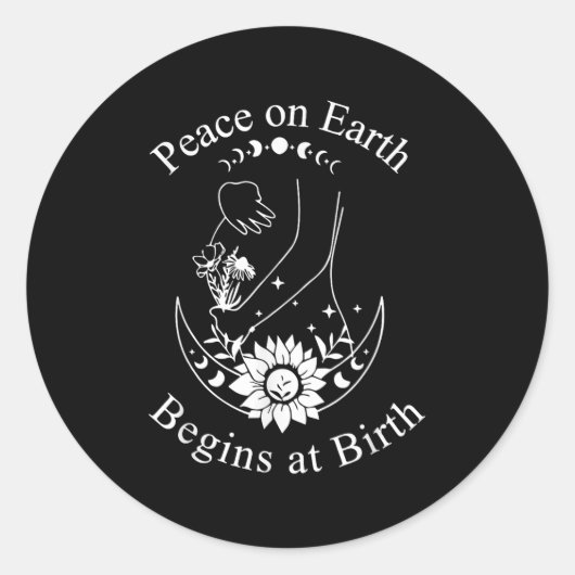 Peace On Earth Begins At Birth Doula Midwife  ラウンドシール (正面)