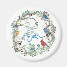 Peace On Earth Bird And Wreath Holiday マグネット