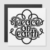 Peace On Earth Black and White冷蔵庫磁石 (正面/裏面)