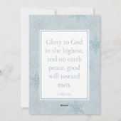 Peace On Earth Blueスノーフレーク1枚フォトクリスマス シーズンカード (裏面)